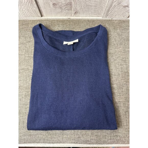 Style & Co Womens Navy Blue Knot Front Shirt Top Size Medium - Picture 3 of 7